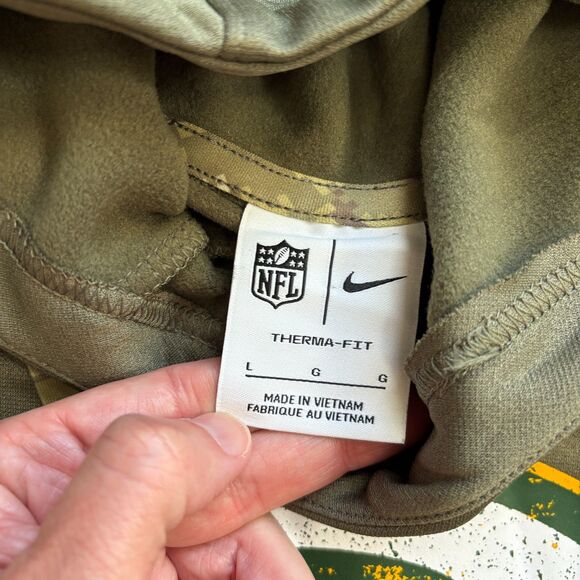 Nike Green Bay Packers Salute to Service Hoodie Mens L Military NFL Sweatshirt - Picture 3 of 8